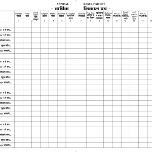 Annual Exam Result Sheet