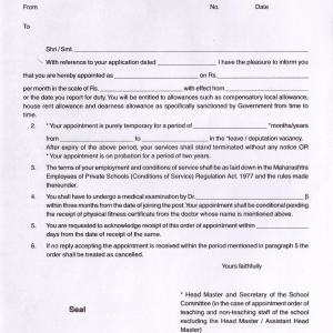 Appointment Order Form