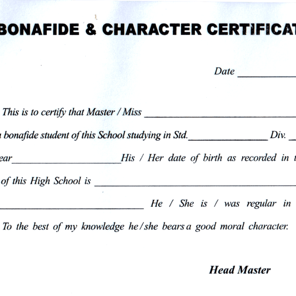 Uniprint Bonafied and Character Certificate