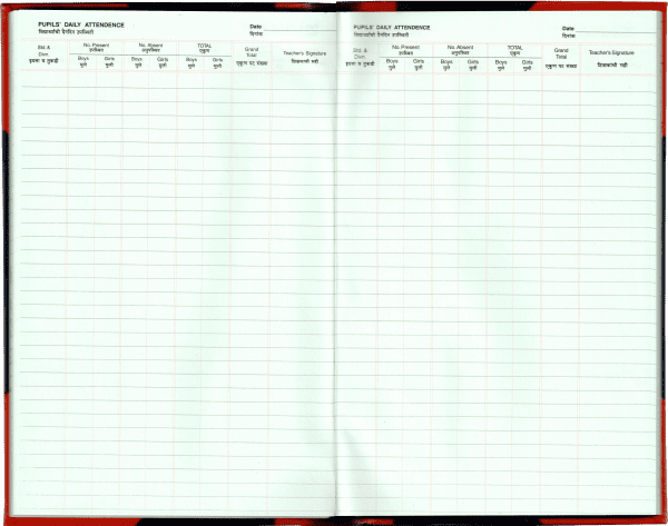 Uniprint Pupil's Daily Attendance Register Internal pages (Full)