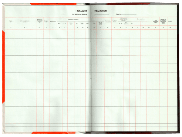 Salary Register internal pages