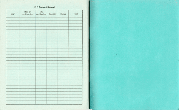 Uniprint Salary & Service Record Book Internal pages