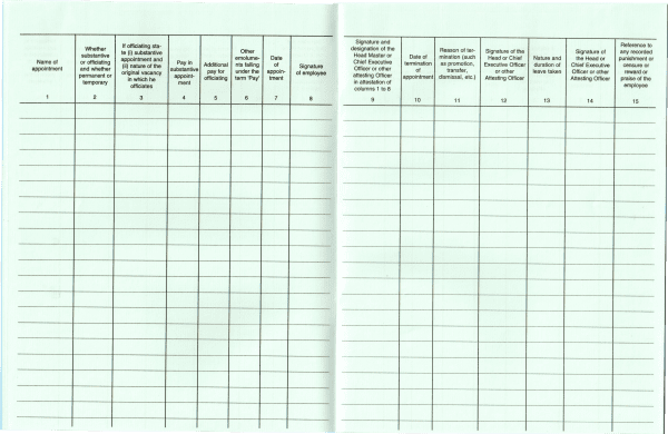 Uniprint Salary & Service Record Book Internal pages