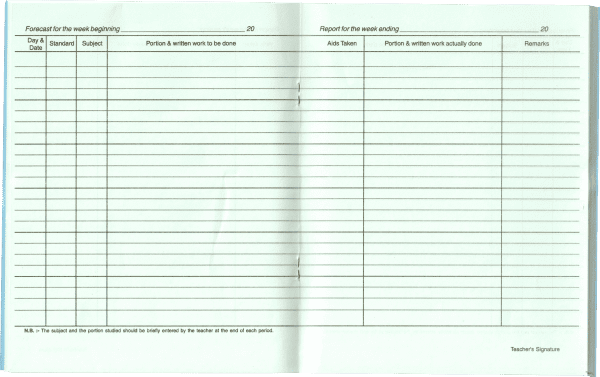 Uniprint Teachers Log Book