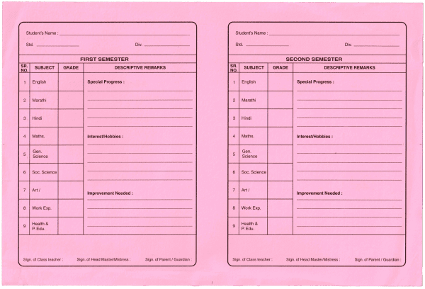 Uniprint Progress Book 9th & 10th